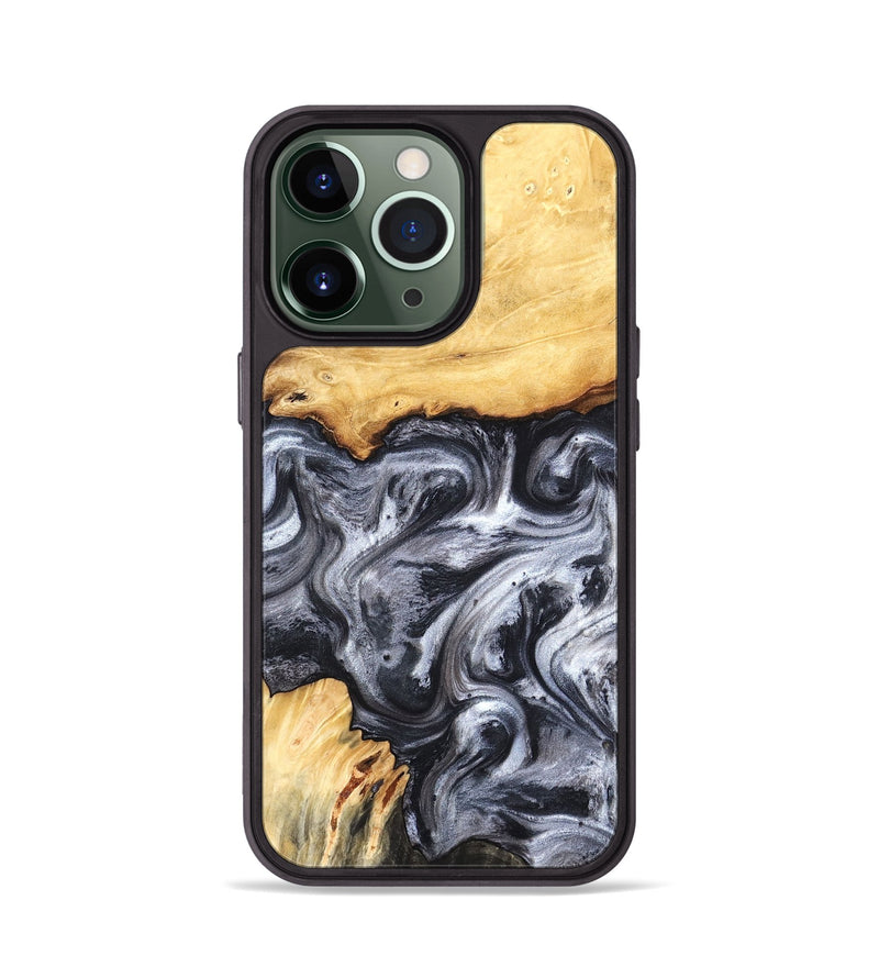 iPhone 13 Pro Wood Phone Case - Coral (Black & White, 819363)