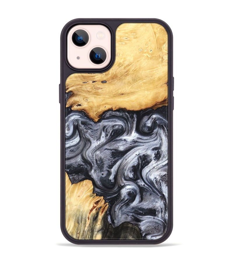 iPhone 14 Plus Wood Phone Case - Coral (Black & White, 819363)