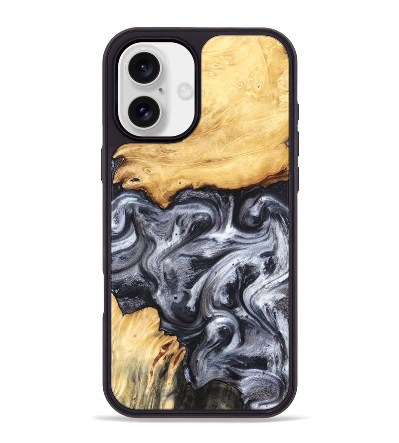 iPhone 16 Plus Wood Phone Case - Coral (Black & White, 819363)