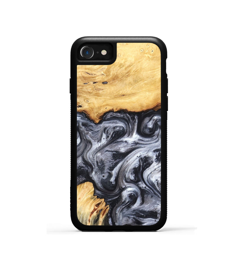 iPhone SE Wood Phone Case - Coral (Black & White, 819363)