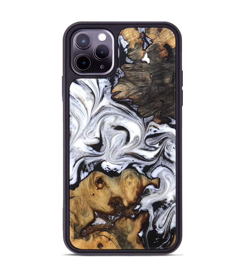 iPhone 11 Pro Max Wood Phone Case - Libbie (Black & White, 819364)