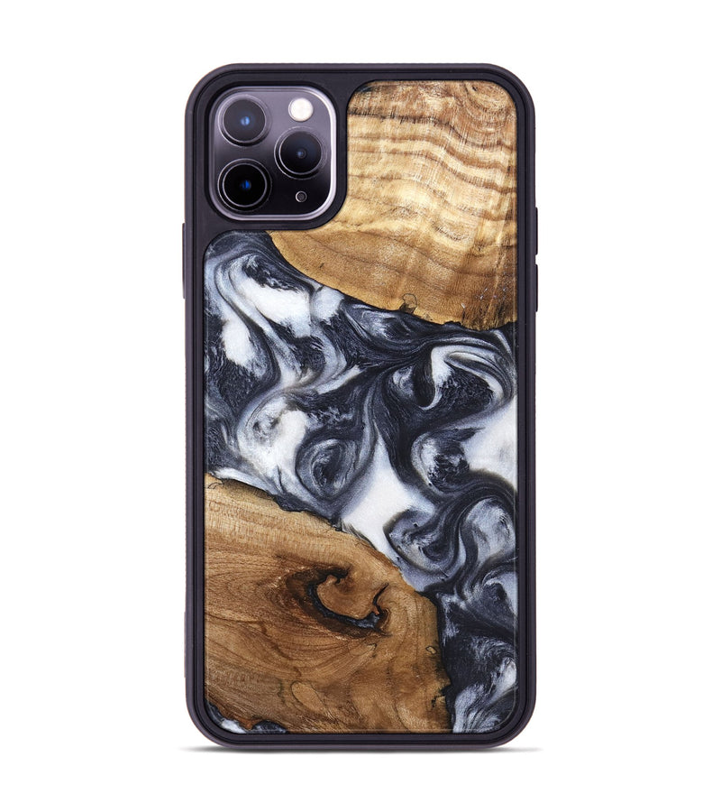 iPhone 11 Pro Max Wood Phone Case - Anais (Black & White, 819365)