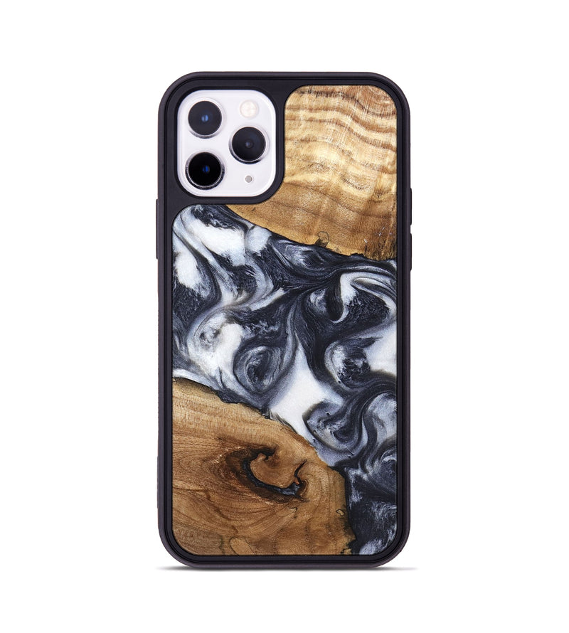 iPhone 11 Pro Wood Phone Case - Anais (Black & White, 819365)