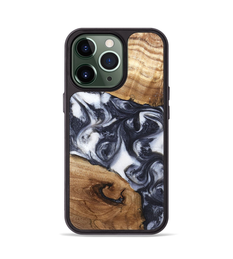 iPhone 13 Pro Wood Phone Case - Anais (Black & White, 819365)