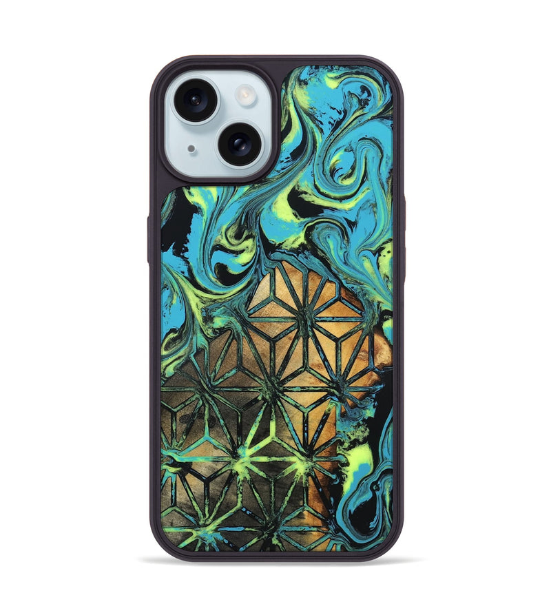 iPhone 15 Wood Phone Case - Verla (Neon, 819367)