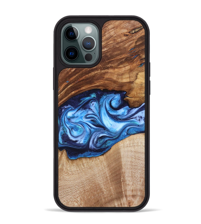 iPhone 12 Pro Max Wood Phone Case - Rylan (Blue, 819385)