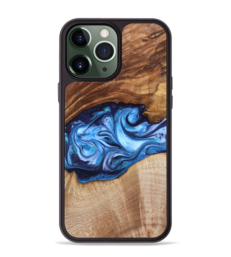 iPhone 13 Pro Max Wood Phone Case - Rylan (Blue, 819385)