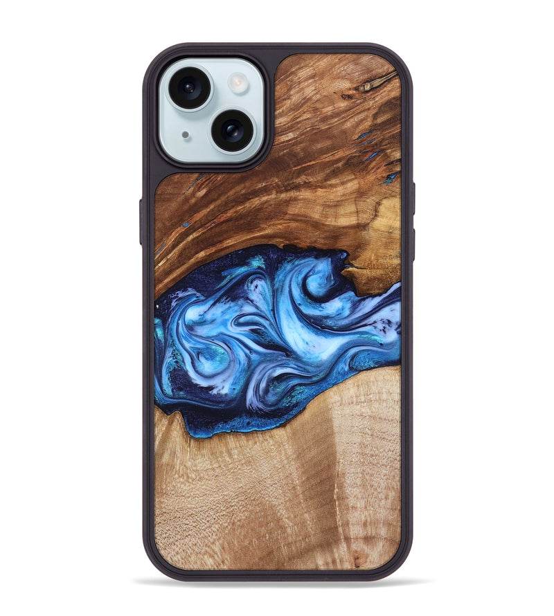 iPhone 15 Plus Wood Phone Case - Rylan (Blue, 819385)