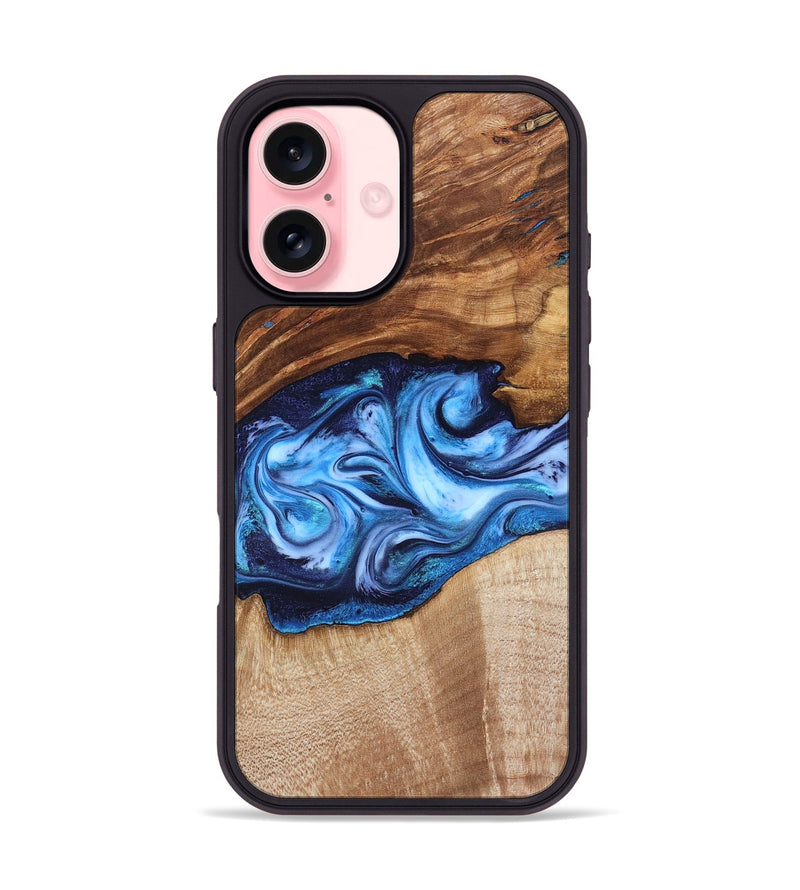 iPhone 16 Wood Phone Case - Rylan (Blue, 819385)