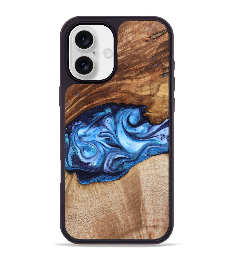 iPhone 16 Plus Wood Phone Case - Rylan (Blue, 819385)