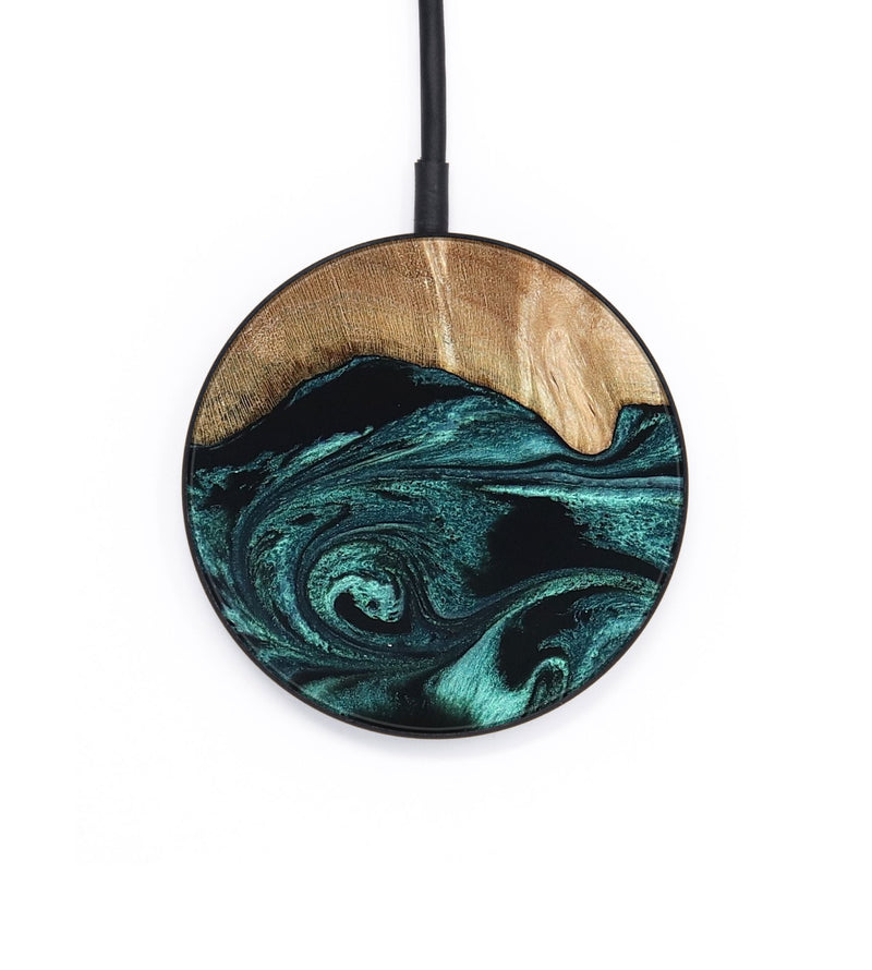 Circle Wood Wireless Charger - Denis (Blue, 819389)