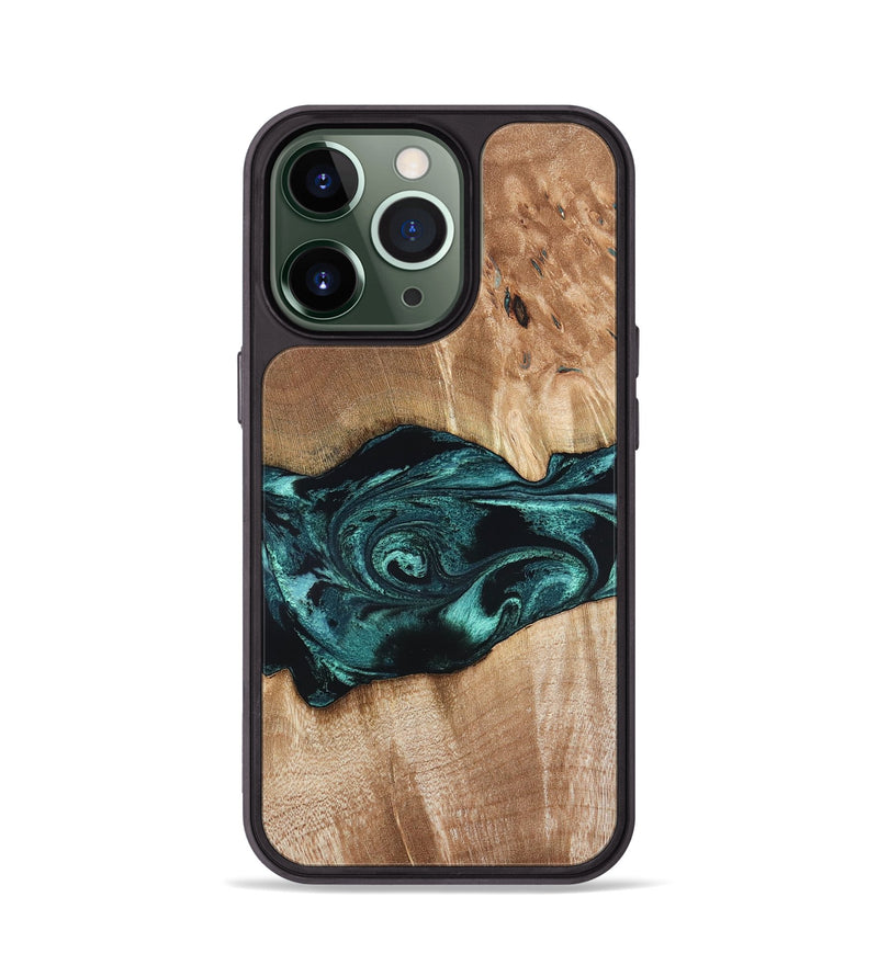iPhone 13 Pro Wood Phone Case - Denis (Blue, 819389)