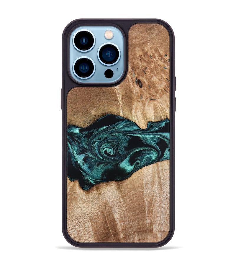 iPhone 14 Pro Max Wood Phone Case - Denis (Blue, 819389)