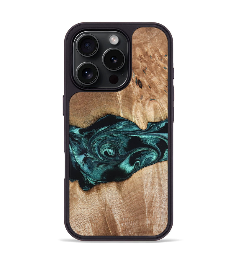 iPhone 16 Pro Wood Phone Case - Denis (Blue, 819389)