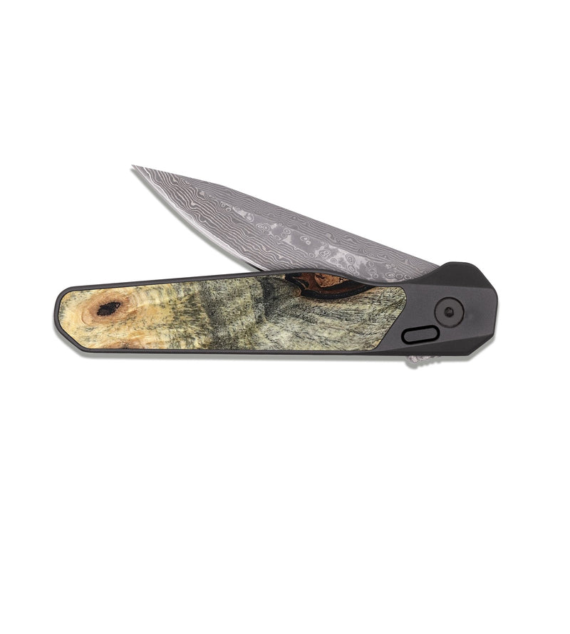 EDC Dark Damascus Wood Pocket Knife - Chozen (Wood Burl, 819419)