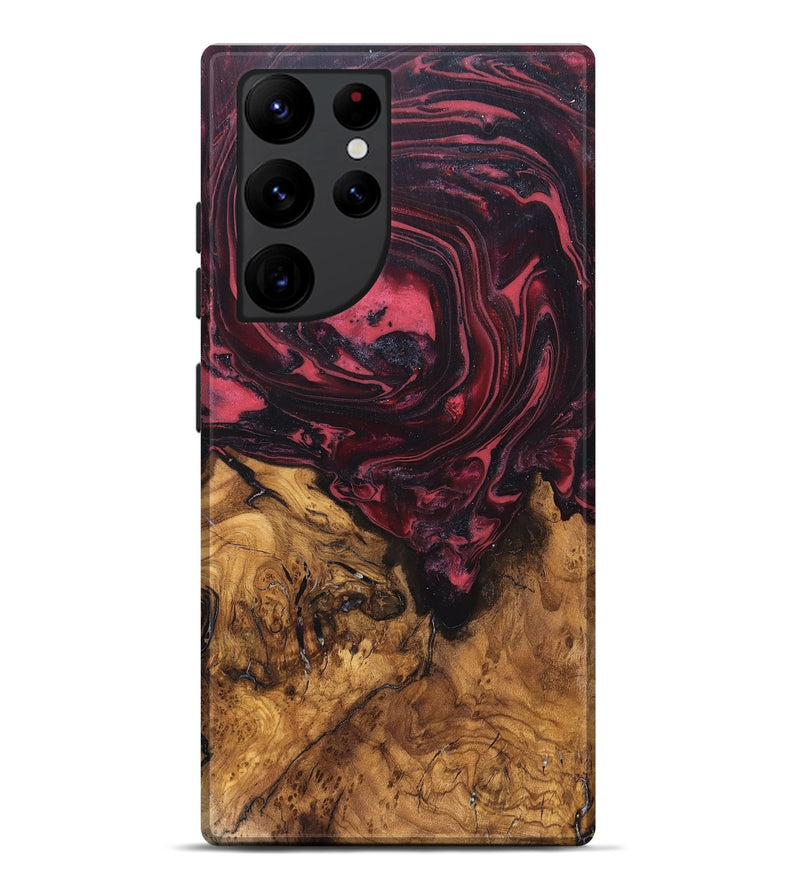 Galaxy S22 Ultra Wood Live Edge Phone Case - Mintie (Red, 819429)