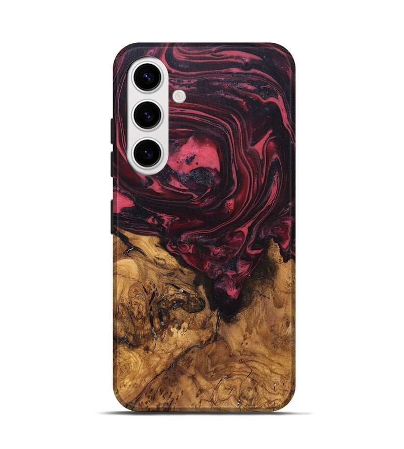 Galaxy S25 Wood Live Edge Phone Case - Mintie (Red, 819429)