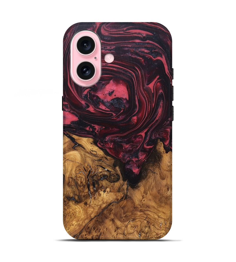 iPhone 17 Wood Live Edge Phone Case - Mintie (Red, 819429)