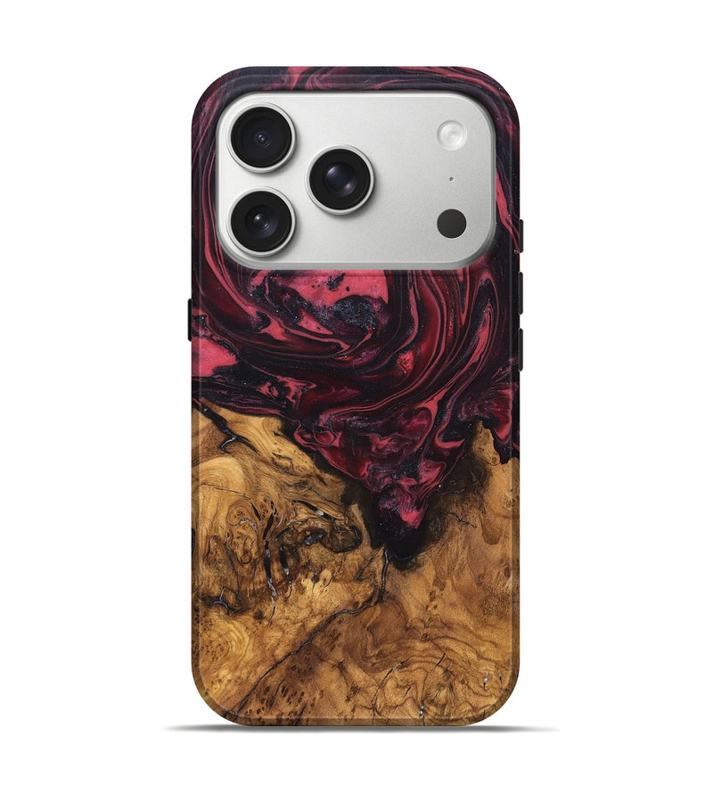 iPhone 17 Pro Wood Live Edge Phone Case - Mintie (Red, 819429)