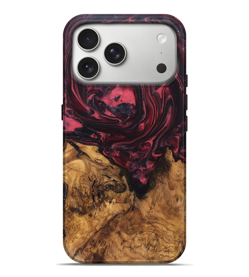 iPhone 17 Pro Max Wood Live Edge Phone Case - Mintie (Red, 819429)