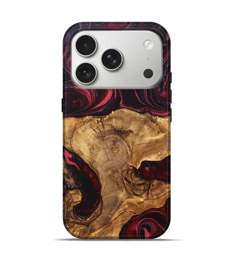 iPhone 17 Pro Wood Live Edge Phone Case - Tamatha (Red, 819430)