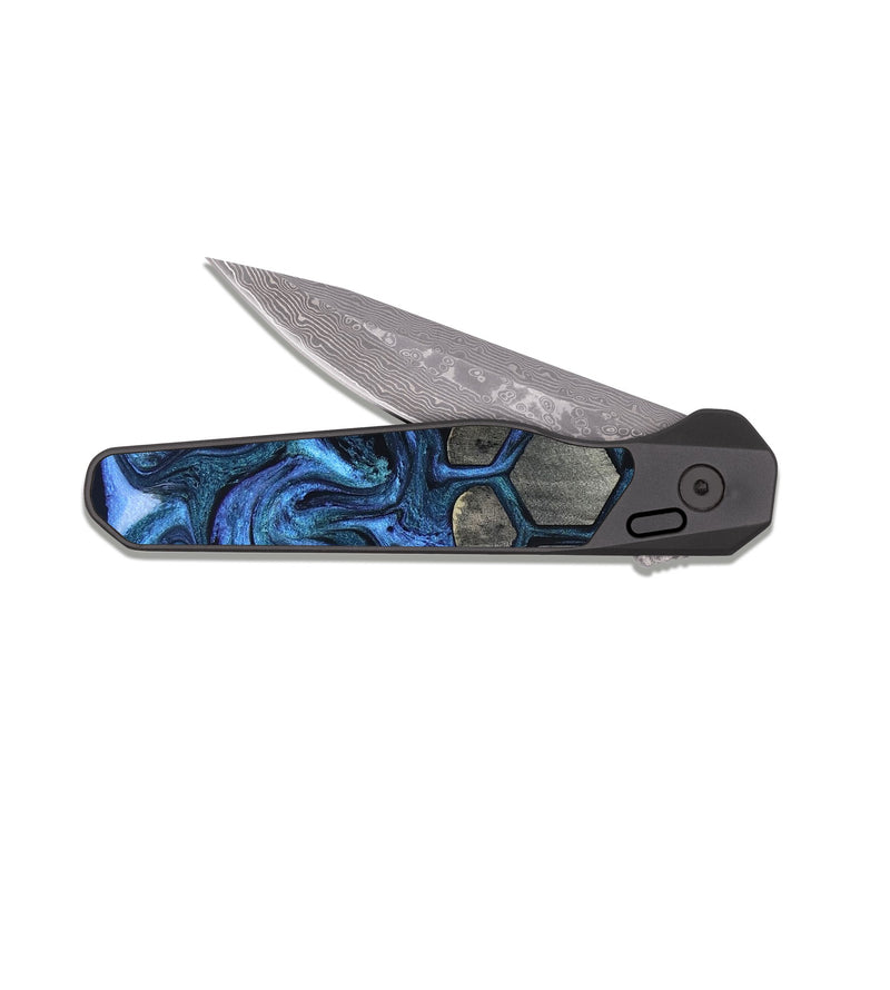 EDC Dark Damascus Wood Pocket Knife - Andie (Pattern, 819437)