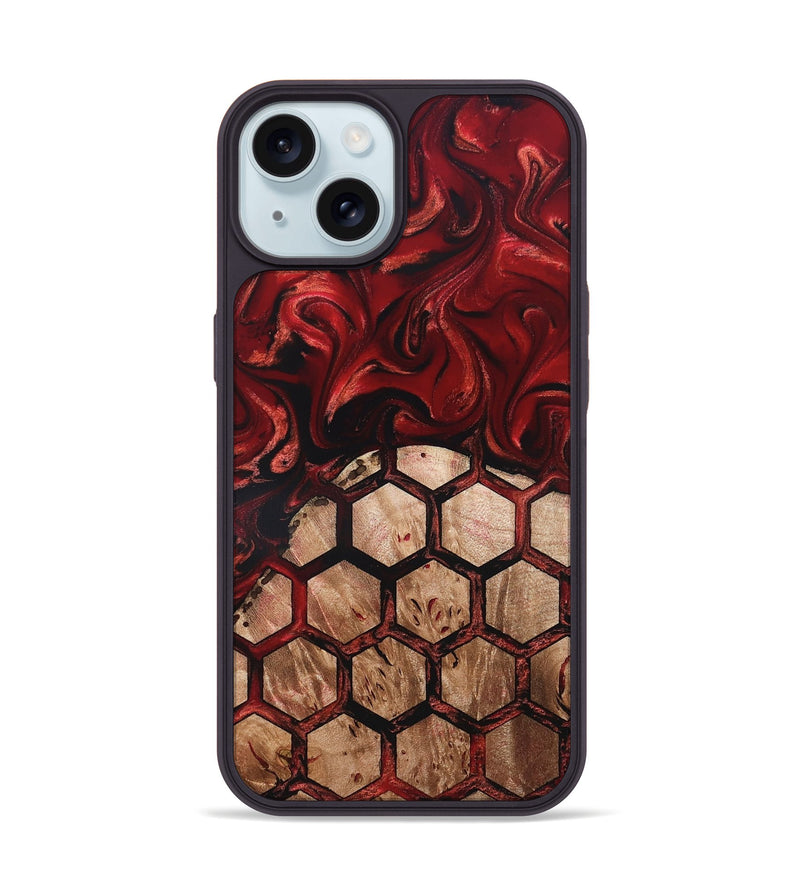 iPhone 15 Wood Phone Case - Oma (Ancient Olive, 819440)