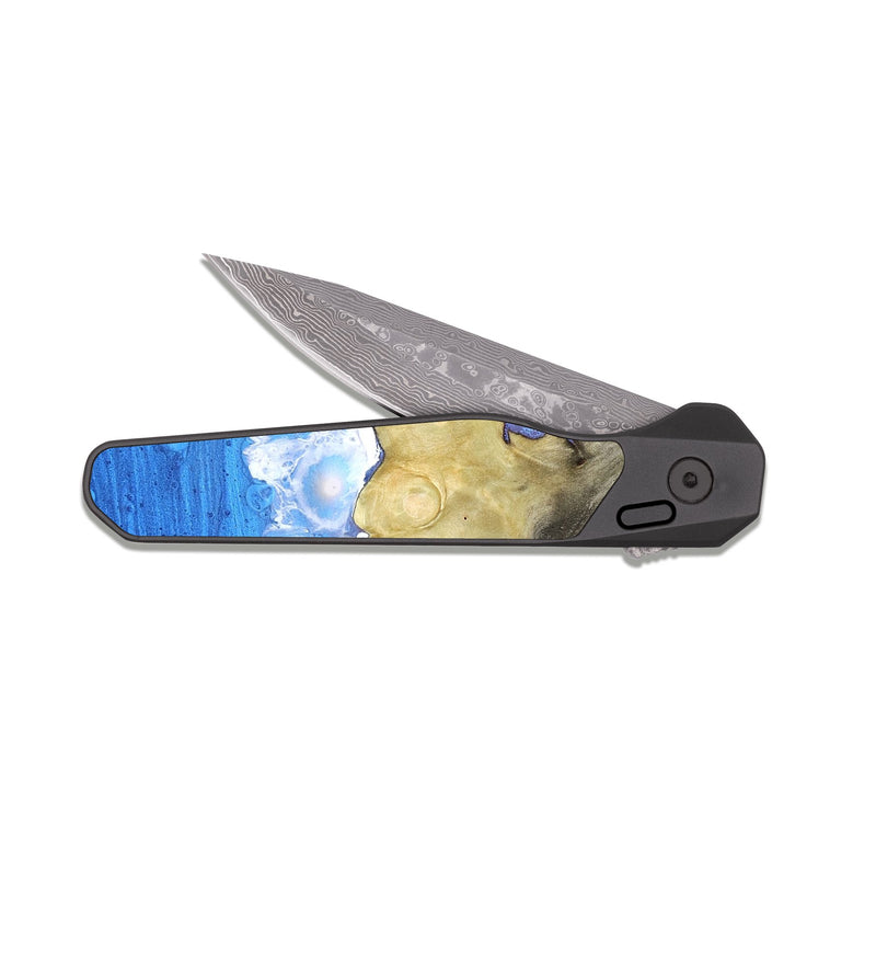EDC Dark Damascus Wood Pocket Knife - Deion (Coastal, 819465)