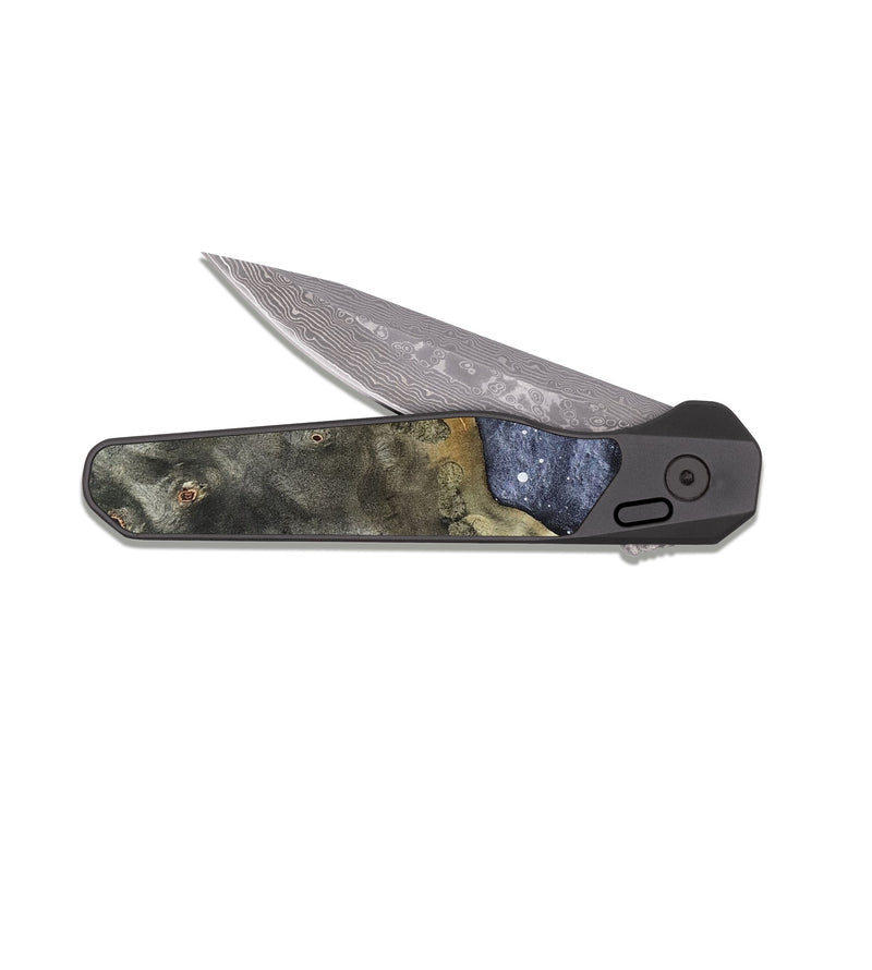 EDC Dark Damascus Wood Pocket Knife - Alannah (Cosmos, 819508)