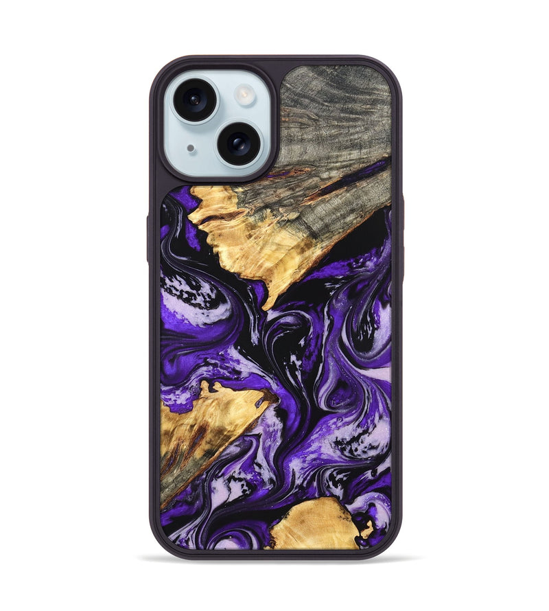 iPhone 15 Wood Phone Case - Banks (Purple, 819526)