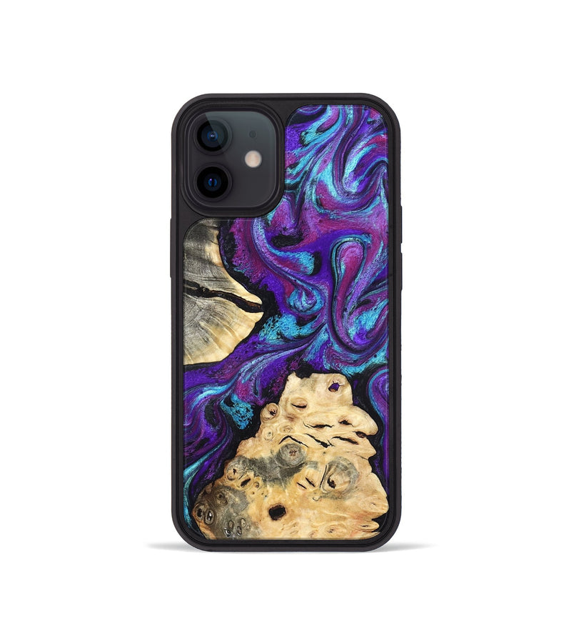iPhone 12 mini Wood Phone Case - Alitzel (Purple, 819528)