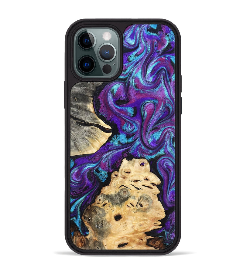 iPhone 12 Pro Max Wood Phone Case - Alitzel (Purple, 819528)