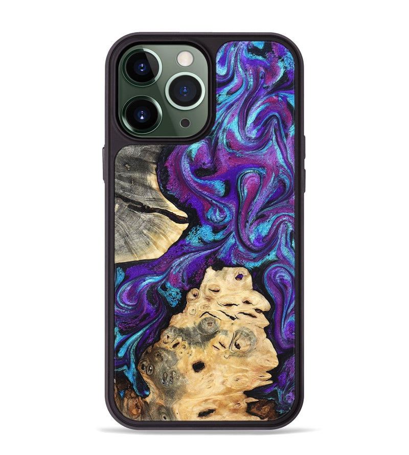 iPhone 13 Pro Max Wood Phone Case - Alitzel (Purple, 819528)