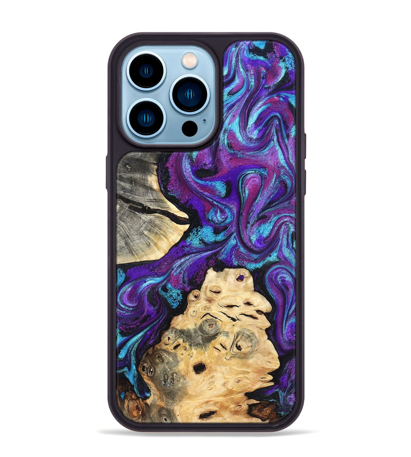 iPhone 14 Pro Max Wood Phone Case - Alitzel (Purple, 819528)
