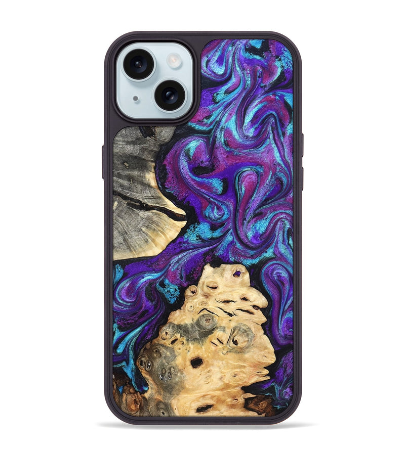 iPhone 15 Plus Wood Phone Case - Alitzel (Purple, 819528)