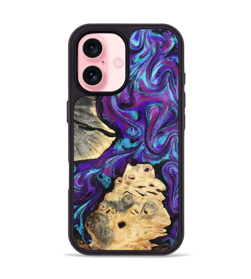 iPhone 16 Wood Phone Case - Alitzel (Purple, 819528)