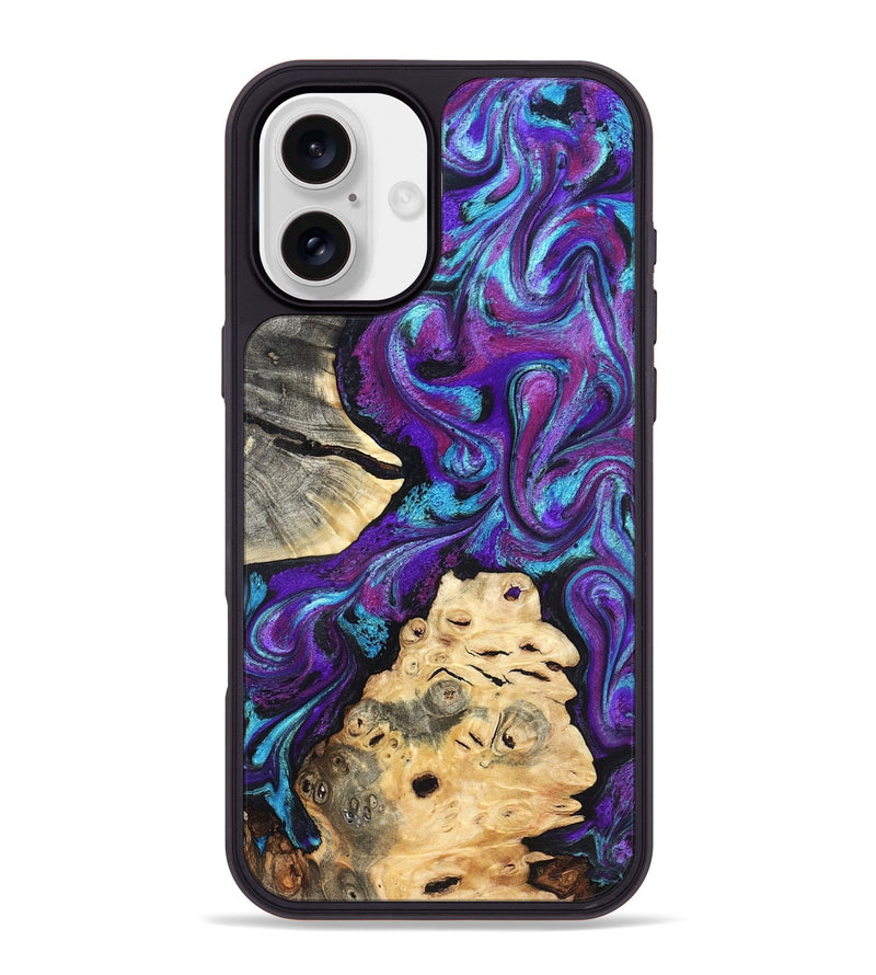 iPhone 16 Plus Wood Phone Case - Alitzel (Purple, 819528)