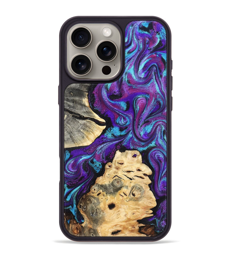 iPhone 16 Pro Max Wood Phone Case - Alitzel (Purple, 819528)