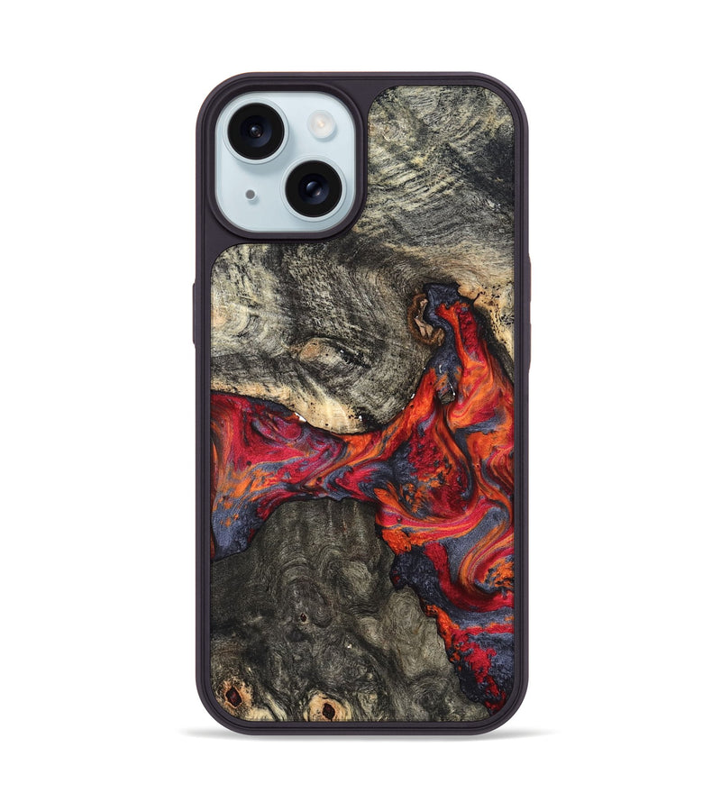iPhone 15 Wood Phone Case - Ezrah (Red, 819529)