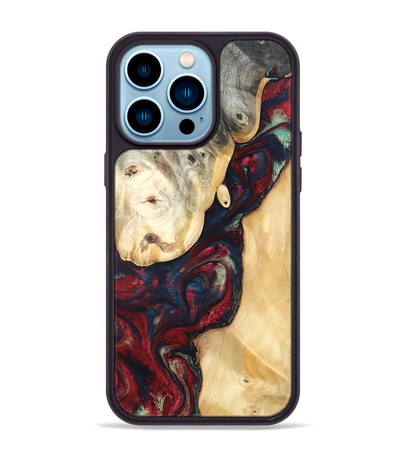 iPhone 14 Pro Max Wood Phone Case - Ocie (Red, 819533)