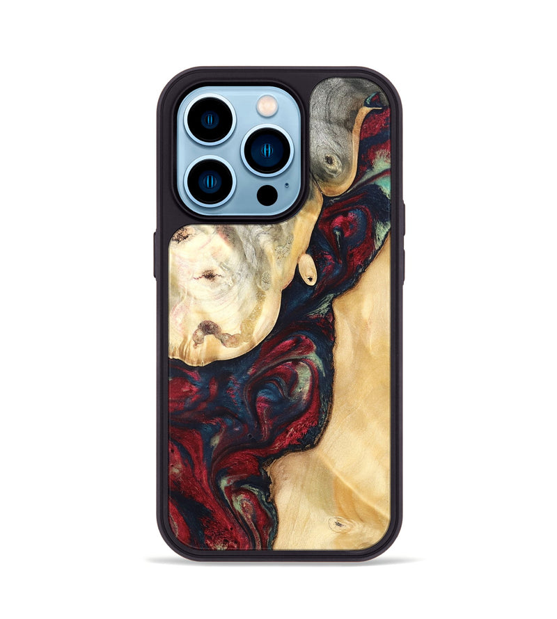 iPhone 14 Pro Wood Phone Case - Ocie (Red, 819533)