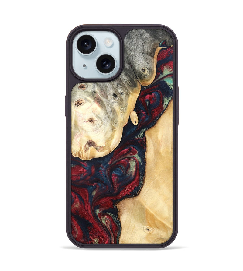 iPhone 15 Wood Phone Case - Ocie (Red, 819533)