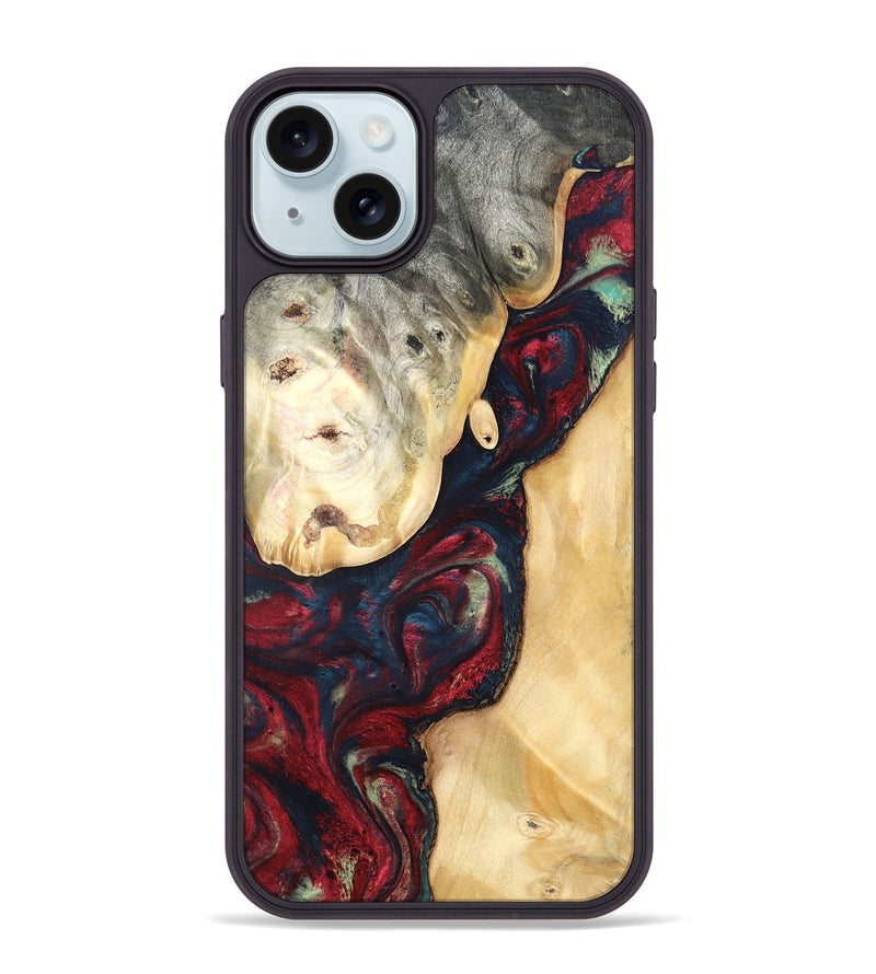 iPhone 15 Plus Wood Phone Case - Ocie (Red, 819533)