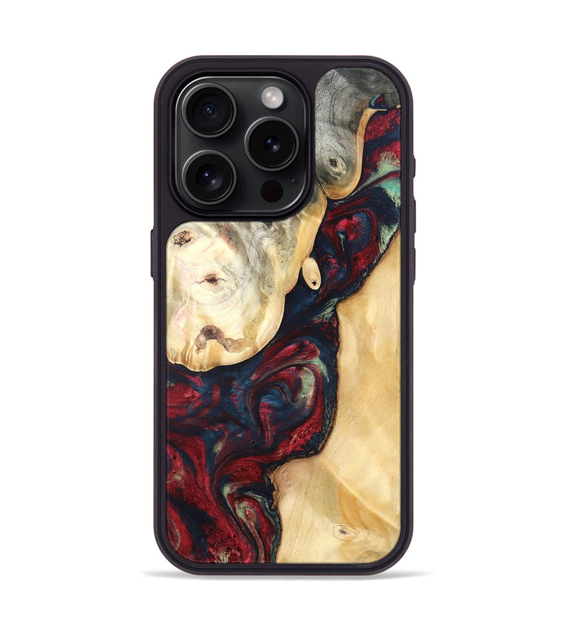 iPhone 15 Pro Wood Phone Case - Ocie (Red, 819533)