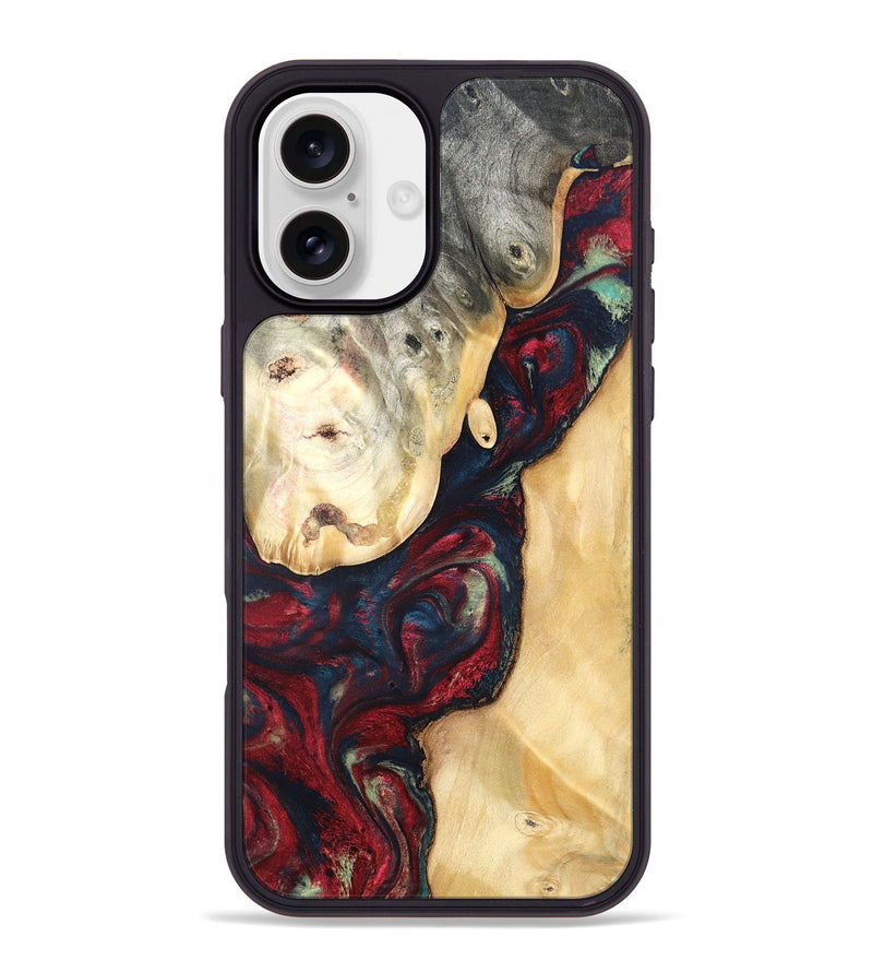 iPhone 16 Plus Wood Phone Case - Ocie (Red, 819533)