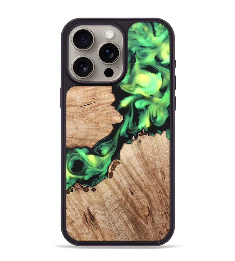 iPhone 15 Pro Max Wood Phone Case - Sonji (Neon, 819537)