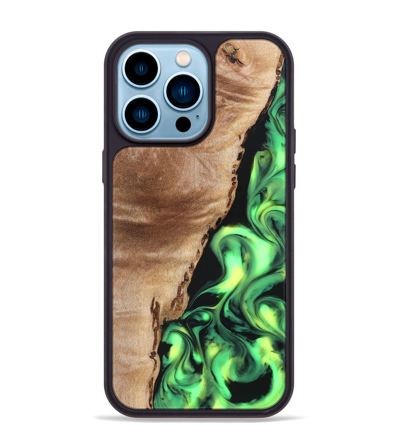 iPhone 14 Pro Max Wood Phone Case - Jeanna (Neon, 819539)