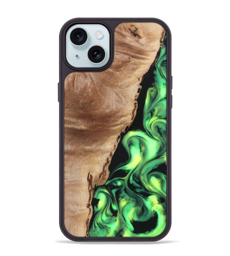 iPhone 15 Plus Wood Phone Case - Jeanna (Neon, 819539)