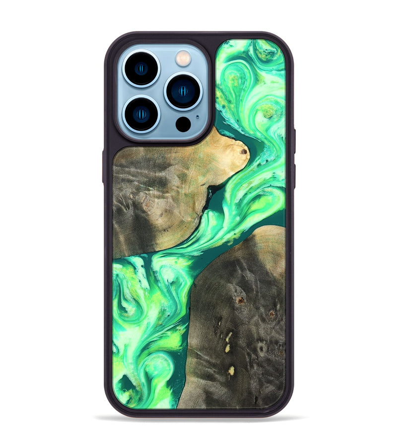 iPhone 14 Pro Max Wood Phone Case - Zella (Neon, 819540)