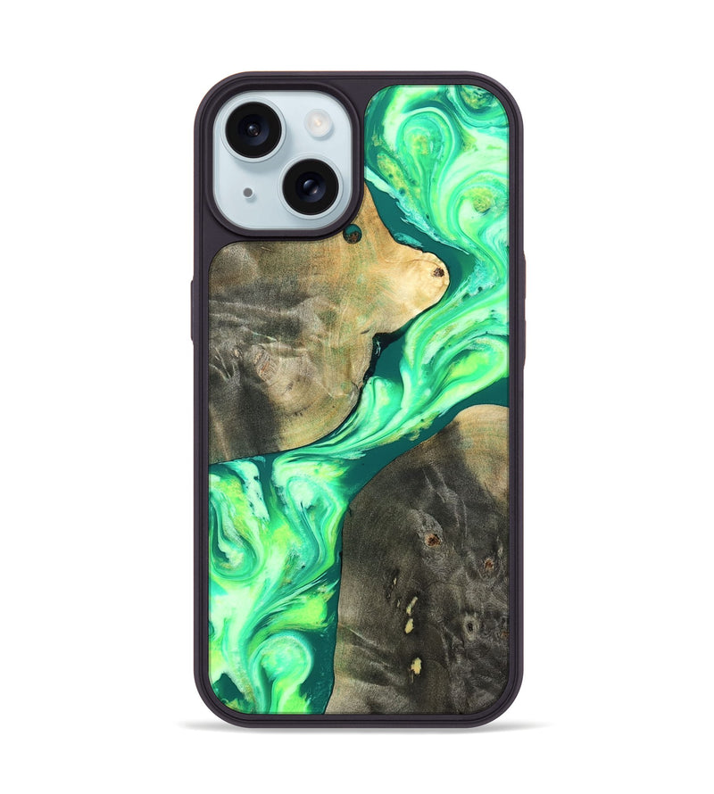 iPhone 15 Wood Phone Case - Zella (Neon, 819540)